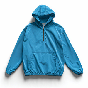 Sudadera con capucha impermeable OEM para mujer, estilo urbano, cortavientos con media cremallera, para dama - Product Image 6