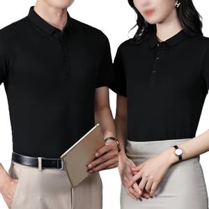 Polo personnalisé haut de gamme en couleur unie, uniforme de travail sur mesure, t-shirt d'été à manches courtes avec col et logo brodé - Product Image 2