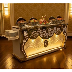 Mostrador de Acero Inoxidable con Filigrana Ornamental para Catering - Product Image 1