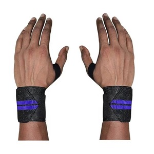 Attelle de poignet universelle en néoprène flexible avec rayures bleues, fermeture auto-agrippante, soutien sportif extérieur, réglable en coton pour la main et le poignet - Product Image 4
