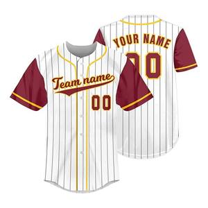 Camiseta de Béisbol Sublimada Personalizada al por Mayor de Fábrica OEM para Adultos, Transpirable, Ligera, con Cuello en V, Uniforme de Béisbol, Jersey de Softbol - Product Image 1