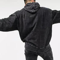 Sweat à capuche homme de qualité supérieure, délavé à l'acide, mélange polyester/coton, durable, léger, avec poche, anti-boulochage, personnalisable