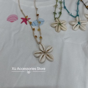 Natural Seashell Flower Everyday Wear <b>Necklace</b> Bohemian Style with Beaded <b>Cord</b> Vietnam OEM/ODM Accepted - Product Image 4