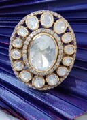 Amaira Jewels Vintage Floral <b>Cocktail</b> <b>Ring</b> 18K <b>Gold</b> Plated Green Doublet Women's Engagement Wedding Jewelry - Product Image 1