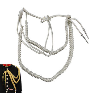 Aiguillette de hombro dorada y plateada de Alemania para uniformes de gala y disfraces, con cuerda de hombro de bullion y Mylar. - Product Image 1