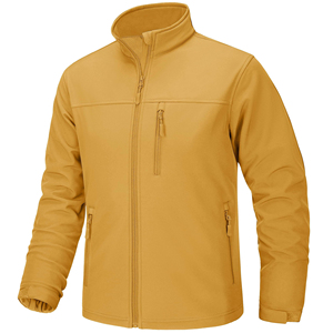Chaqueta Softshell con cremallera para hombre, con logotipo personalizado OEM, impermeable, para exteriores, cálida, para invierno. - Product Image 5
