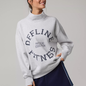 Sweat-shirt à col montant pour femme, coupe ample, surdimensionné, en molleton doux, chaud, décontracté, streetwear, vêtements d'automne et d'hiver - Product Image 1