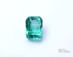 Émeraude naturelle authentique du Zambie certifiée IGI de 1,38 ct, qualité supérieure, taille octogonale, couleur vert vif, bijoux à feu vert - Product Image 2