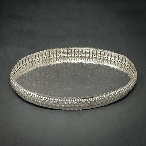 Luxury Round <b>Silver</b> Iron Mirror Serving Tray Handmade Decorative Vanity Tray <b>Coffee</b> <b>Table</b> Ottoman Display Tray Wedding Occasion - Product Image 2