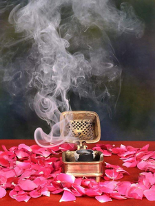 Quemador de incienso metálico equilibrado que proporciona una distribución uniforme del calor para una liberación de fragancia suave y duradera. - Product Image 6