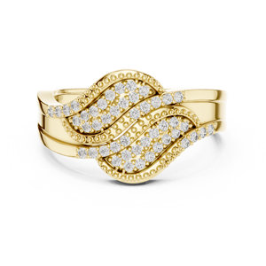 Anillos de oro macizo de 14k con diamantes de corte redondo para mujer, diseño de moda, para regalo, compromiso, aniversario, boda - Product Image 1