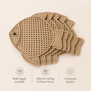 Best Seller Custom <b>Table</b> <b>Mat</b> <b>Table</b> Decoration Accessories Metal Frame with Raffia <b>Round</b> <b>Table</b> <b>Mat</b> Available at Low Price - Product Image 6