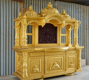 Templo de teca artesanal de gran tamaño para el hogar, calidad de exportación, Swaminarayan Pooja Mandir a precios de mayorista, fabricante en EE. UU. - Product Image 2
