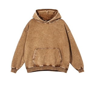 Sweat à capuche 100% coton de haute qualité, délavé à l'acide, série High Street, effet vieilli, délavé à la pierre, style vintage - Product Image 2