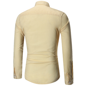 Camisa de Vestir de Manga Larga para Hombre, Color Azul Marino, Cuello Clásico, Manga Larga, Formal, para Otoño, 100% Algodón Popelina - Product Image 4