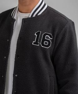 Vente en gros 2025 tendance hommes décontracté Sherpa veste hiver automne Baseball veste broderie OEM mode sans col nouvelles réductions - Product Image 3