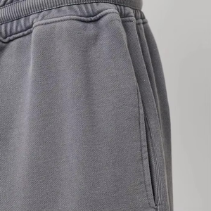 Men's Wide Leg Pants Elastic Waist 100% Cotton Casual Breathable Midweight Spring Style <b>Plain</b> Dyed Woven Trousers - Product Image 4