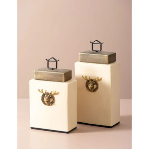 Handmade Pebble Finish Luxury Floor Vase Set With Gold Rim And Floral Accent Modern Home Interior Ginger <b>Jar</b> Set for Indoor Use - Product Image 2