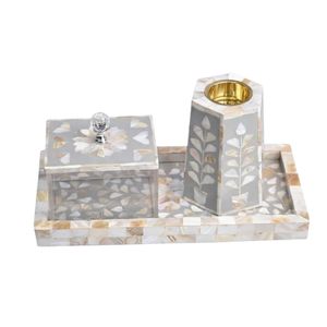 Plateau et coffret porte-encens Bakhoor en nacre faits à la main – Magnifique décoration d'intérieur pour Ramadan et l'Aïd – Vente en gros - Product Image 1