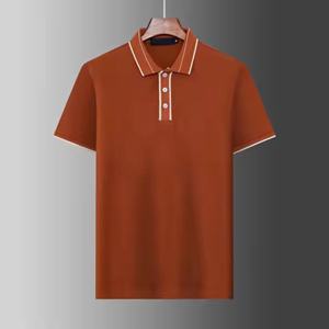 Camisas de polo 100% algodón para hombre al por mayor camisas de moda de manga corta ajustadas de buena calidad con patrón sólido de logotipo propio personalizado - Product Image 3
