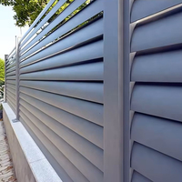 Clôture en aluminium de qualité supérieure, panneau de clôture à lattes horizontales avec ventilation et intimité pour jardin de villa