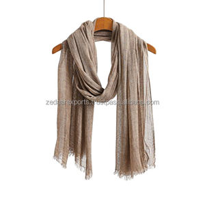 Dupatta en lin minimaliste uni décontracté pour femmes, écharpe et châle ethnique polyvalent, accessoire respirant et doux pour la peau - Product Image 3