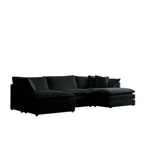 Modern Minimalist U-Shaped Sectional Sofa 5-Seater Convertible <b>Corner</b> Couch W/Reversible Footrest 2 Ottomans Living Room Sofas - Product Image 5