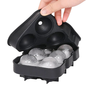 Bandeja de hielo flexible de silicona Bola de hielo de 6 agujeros Moldes de bandeja de hielo de silicona - Product Image 5