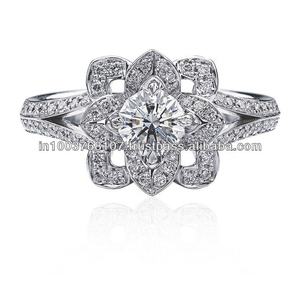 Bague de fiançailles ronde en diamant taillé brillant pour homme 0.50 ct, or blanc 14 carats, certifiée IGI, excellente coupe - Product Image 3