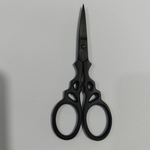 Tijeras para Cejas de Alta Calidad, Acero Inoxidable, Hoja Recta, Estilo Elegante, Color Negro, para Diestros - Product Image 3