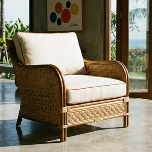 Silla de Comedor Minimalista de Ratán Ecológica para Exteriores, Duradera, Cómoda y Ligera para Apartamento, Villa y Sala de Estar - Product Image 1