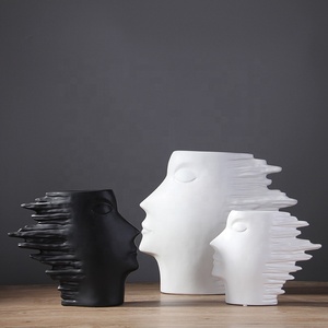 Ornement Simple de maison de style nordique, ornement artisanal créatif, noir et blanc mat, <span class=keywords><strong>Avatar</strong></span> américain, décoration de salon - Product Image 4