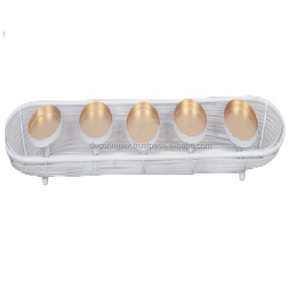Cinco soportes de aluminio de tamaño mediano, portavelas, soporte decorativo para el hogar, mesa de sala de estar, Vintage moderno - Product Image 1