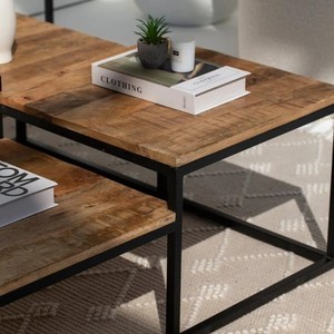 Mesa de Centro Cuadrada de Madera de Cuatro Niveles Vandana Zenova Cresta para Decoración Moderna de Sala de Estar - Product Image 2