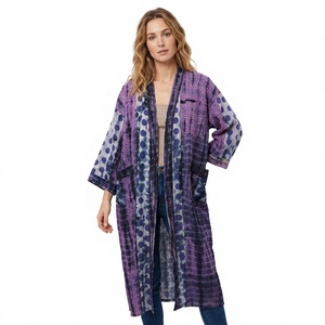 Robe longue indienne en coton non tissé teint à la main, col en V, fermeture à ceinture, imprimé tie-dye, robe de demoiselle d'honneur, tenue de nuit printemps-été - Product Image 2