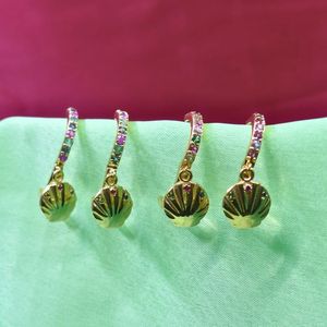 Pendientes de Plata de Ley 925 con Baño de Oro y Turmalina Multicolor para Mujer, Joyería para Bodas - Product Image 5