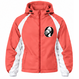 Coral White Hooded Tracksuit Set Full Zip <b>Jacket</b> Matching <b>Straight</b> Pants Custom Team Training Athletic Sportswear Two Piece - Product Image 3