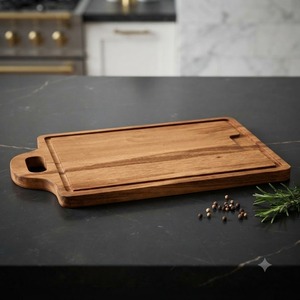 Tabla de Cortar Clásica de Madera con Superficie Segura para Alimentos, Ideal para Cortar Frutas, Verduras, Carne y Pan Fácilmente - Product Image 4
