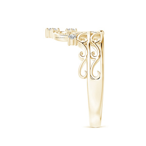 Anillo Clásico Romántico de Oro Amarillo con Diamante Cultivado en Laboratorio, Corte Brillante, Regalo de Compromiso, Boda o Aniversario para Mujer, Oro de 10K/14K/18K - Product Image 3