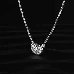Collar de Diamantes Cultivados en Laboratorio con Forma de Pera, Color D-E, Claridad VVS-VS, Diseño Pequeño con Certificado IGI, para Mujer - Product Image 2