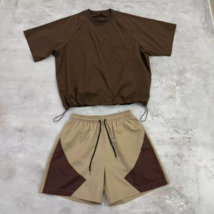 Summer Custom Logo Nylon Tracksuit Lightweight Sports <b>Jacket</b> <b>Mens</b> 2Pcs Windbreaker Short Set - Product Image 1