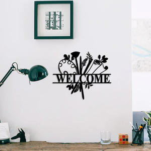 Decoración de Pared Moderna de Metal con Letras de Bienvenida para Entrada, Letrero Decorativo de Bienvenida para Colgar en la Pared, Decoración Rústica para Puerta de Casa - Product Image 3