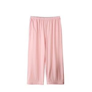 Pantalones de pijama capri para mujer, lisos, con cintura elástica, cómodos, de pierna ancha, capris holgados para descansar, ropa de dormir, pijamas personalizados al por mayor - Product Image 5
