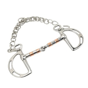 Bocado de Acero Inoxidable con Anillo en D, Bocado de Caballo Duradero de Cobre y Acero Inoxidable con Cadena, Bocado de Caballo de Fina Fabricación - Product Image 4