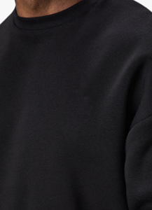Sudadera Negra de Cuello Redondo para Hombre, con Logotipo de Llama Estampado, Corte Regular, Informal, de Punto, de Algodón, para Otoño - Product Image 6