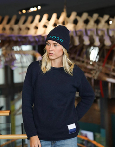 Warm Knitted 100% <b>Wool</b> Beanie <b>Hat</b> Custom Flock Print Embroidery Design Stretchable Skull Cap for <b>Men</b> Women Winter Street Style - Product Image 3