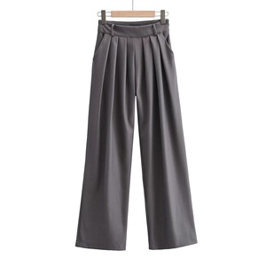 Official <b>Trousers</b> for Ladies Women Satin <b>Trousers</b> High Waist Wide Leg Pleated Baggy <b>Harem</b> Straight Office Pants Women - Product Image 4
