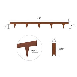Bordatura per Giardino in Acciaio Pre-Ruggine, 10 Pezzi, 40 x 4,5, Resistente alle Intemperie, Pieghevole, Attrezzo Manuale da Giardino - Product Image 2
