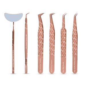 Pinzas de pestañas semicurvadas de acero inoxidable OEM al por mayor, pinzas de extensión de pestañas puntiagudas, etiqueta Personal, todos los colores disponibles - Product Image 5