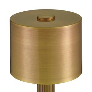 Lámpara de Mesa Moderna de Latón Dorado con Pantalla de Lino, Elegante Iluminación Decorativa para Dormitorio y Sala de Estar - Product Image 1